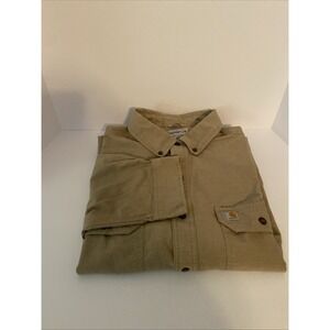 Carhartt‎ Relaxed Fit Men's Khaki 2XL Tall Long Sleeve Big & Tall Shirt D1